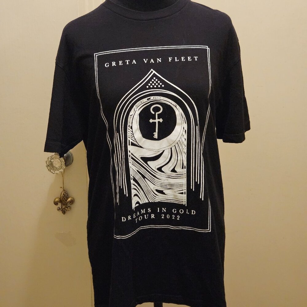 Greta Van Fleet 2022 Dreams in Gold Tour Shirt. Black Size Large